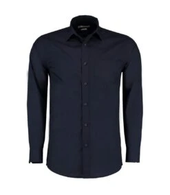 Kustom Kit Mens Long Sleeve Poplin Shirt (Dark Navy)