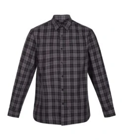 Regatta Mens Lance Checked Shirt (Black/Dark Grey)