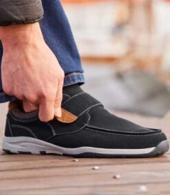 Men's Black & Camel Moccasins -Featured Men'S Clothing Stores 7c3b06a8b2a4d6817f6f17f56a92cd78