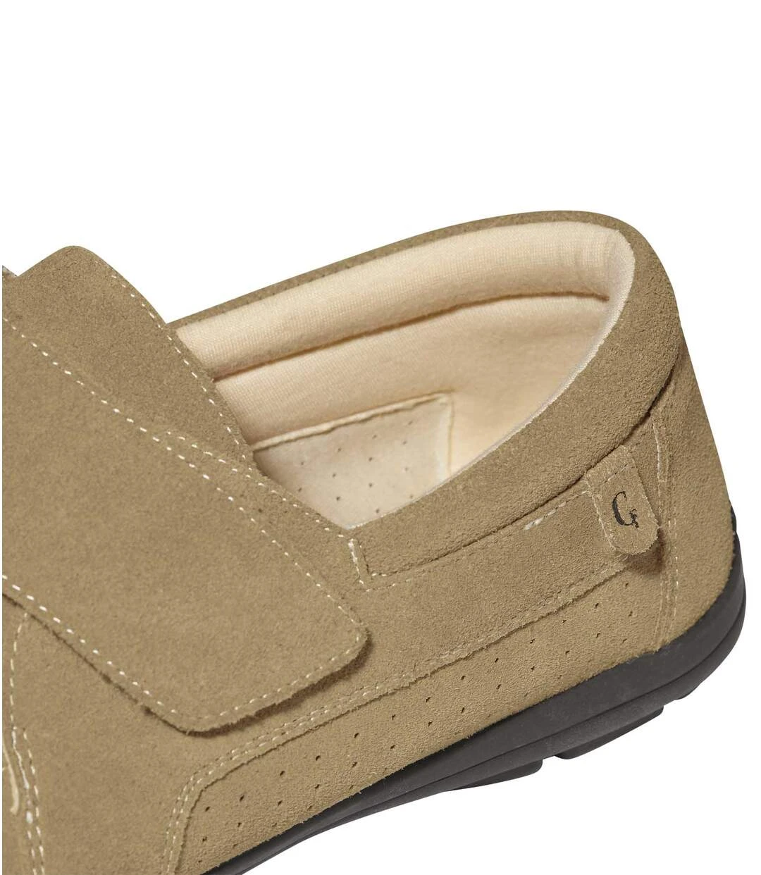 Men's Hook-and-Loop Moccasins - Beige 4 Men's Hook-and-Loop Moccasins - Beige - Image 2
