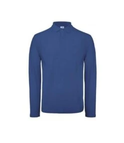B&C ID.001 Mens Long Sleeve Polo (Regal Blue)