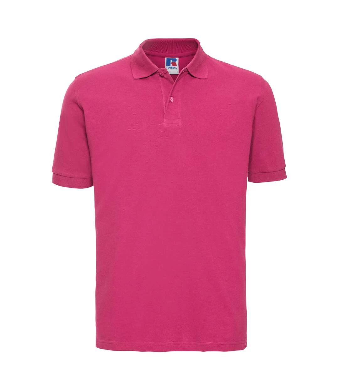 Russell Mens 100% Cotton Short Sleeve Polo Shirt (Fuchsia) 3 Russell Mens 100% Cotton Short Sleeve Polo Shirt (Fuchsia)