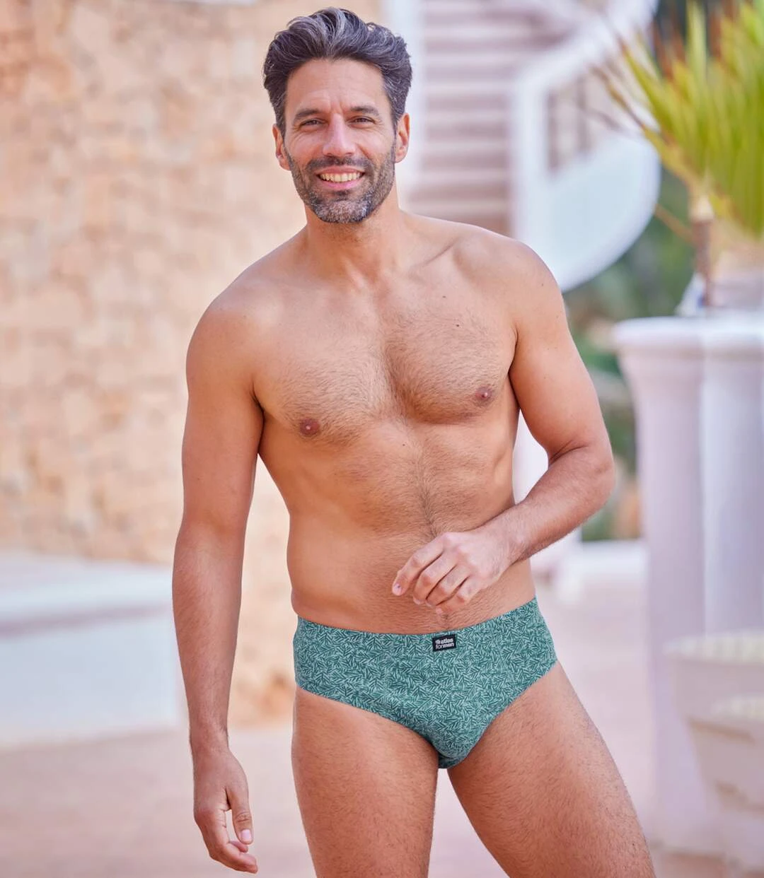 Pack Of 4 Men's Patterned Briefs - Grey Turquoise Blue Navy 7 Pack Of 4 Men's Patterned Briefs - Grey Turquoise Blue Navy - Image 5