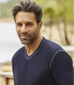 Pack Of 3 Men's V-Neck T-Shirts - Navy Blue Yellow -Featured Men'S Clothing Stores 84b634ce565f464009f803b3485ad8e0