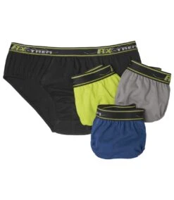 Pack Of 4 Men's Comfort Briefs - Black Green Grey Blue