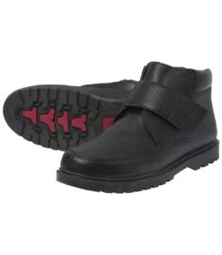 Men's Sherpa-Lined Leather Boots - Black