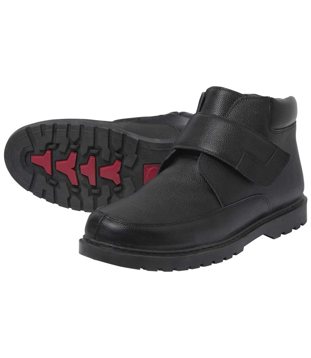 Men's Sherpa-Lined Leather Boots - Black 3 Men's Sherpa-Lined Leather Boots - Black