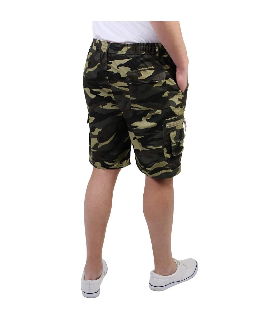 Krisp Mens Camo Print Cargo Shorts (Khaki) 4 Krisp Mens Camo Print Cargo Shorts (Khaki) - Image 2
