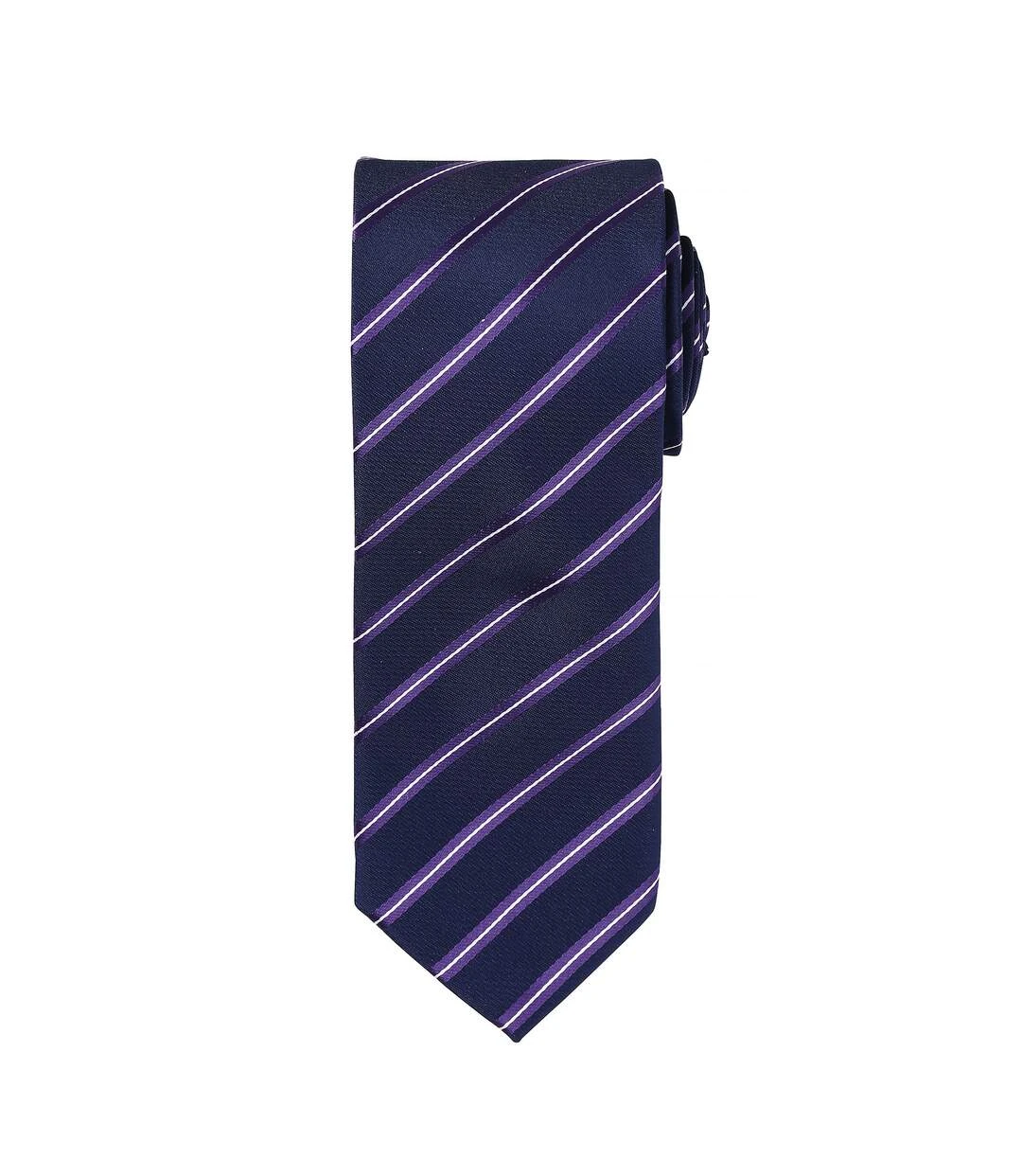 Premier® Premier Mens Sports Stripe Pattern Formal Work Tie (Navy/ Purple) (One Size) 3 Premier® Premier Mens Sports Stripe Pattern Formal Work Tie (Navy/ Purple) (One Size)