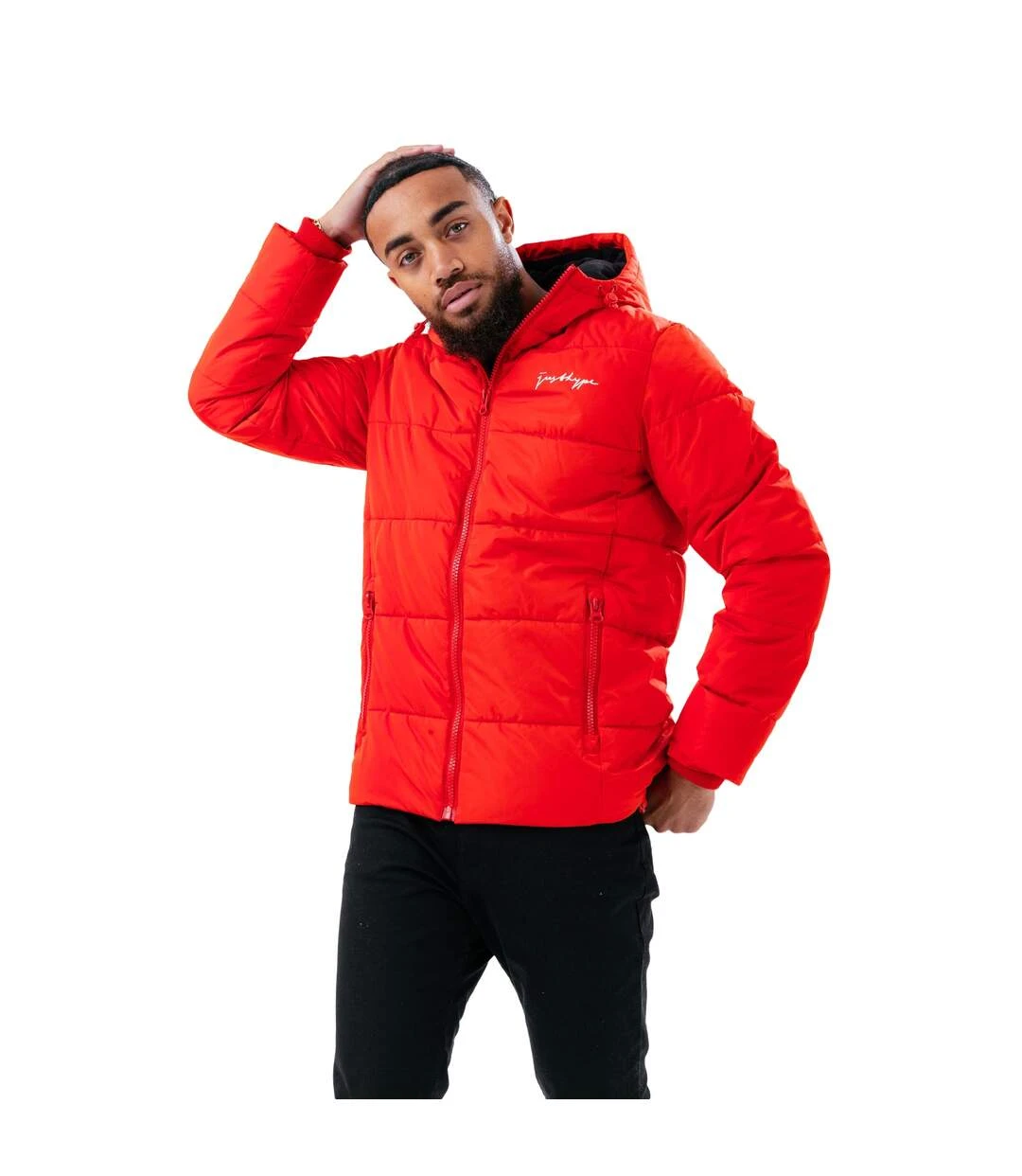 Hype Mens Luxe Padded Jacket (Red) 3 Hype Mens Luxe Padded Jacket (Red)