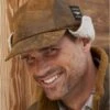 Men's Brown Faux-Suede And Sherpa Cap - Water-Repellent
