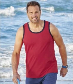 Pack Of 3 Men's Summer Tank Tops - Blue Red Navy -Featured Men'S Clothing Stores 8b3efcbd1f97a667c8fb99a5d73b6d74
