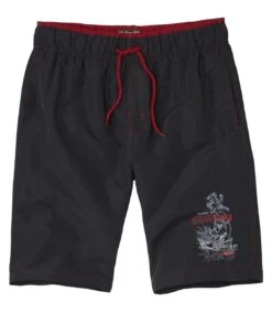 Men's Surf Print Swim Shorts - Black