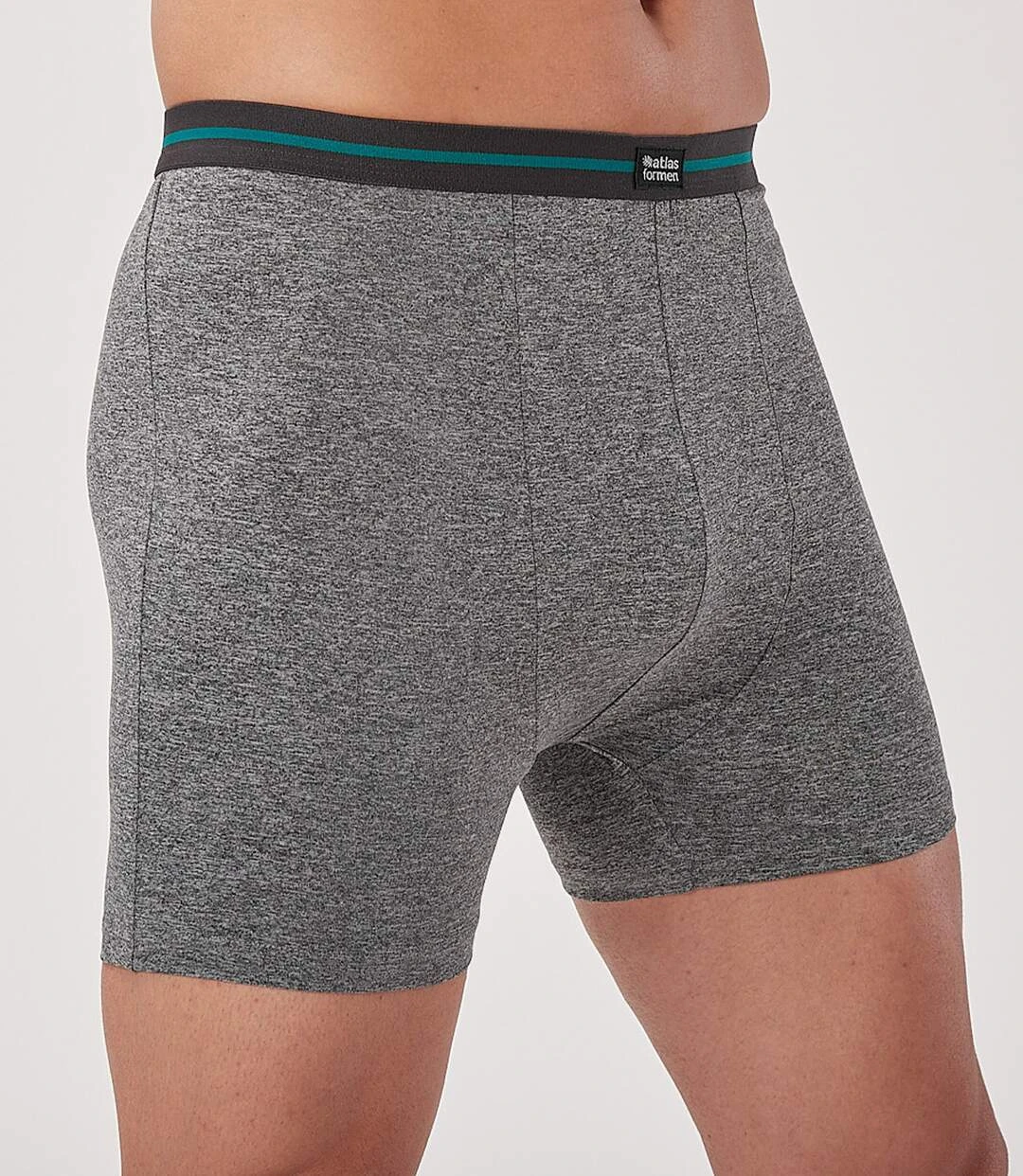 Pack Of 2 Men's Stretchy Boxer Shorts - Green Grey 4 Pack Of 2 Men's Stretchy Boxer Shorts - Green Grey - Image 2