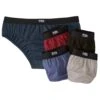 Pack Of 5 Men's Plain Briefs - Blue Black Red Grey