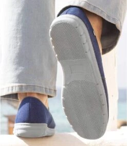 Men's Blue Denim And Canvas Moccasins -Featured Men'S Clothing Stores 902bd3084b62010140e524370595ebc2