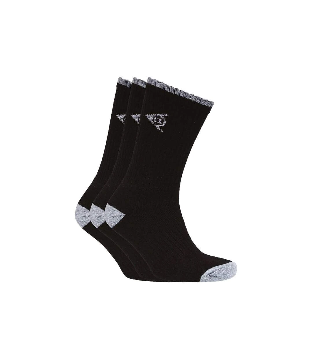 Dunlop Mens Shawlong Sports Socks (Pack Of 3) (Black) 4 Dunlop Mens Shawlong Sports Socks (Pack Of 3) (Black) - Image 2
