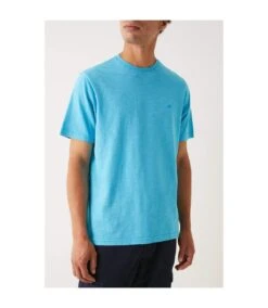 Mantaray Mens Slub Crew Neck T-Shirt (Sky Blue)
