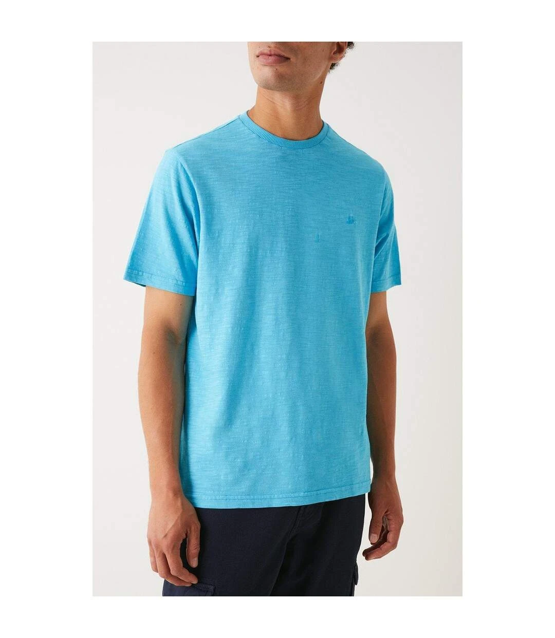 Mantaray Mens Slub Crew Neck T-Shirt (Sky Blue) 3 Mantaray Mens Slub Crew Neck T-Shirt (Sky Blue)