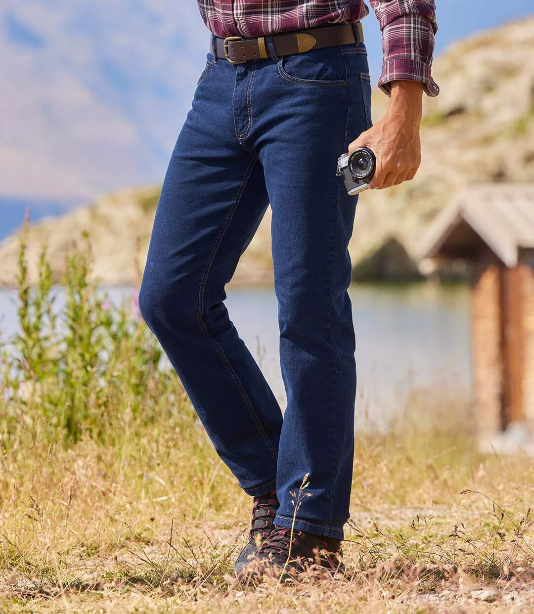 Men's Dark Blue Stretch Jeans - Regular Fit 3 Men's Dark Blue Stretch Jeans - Regular Fit