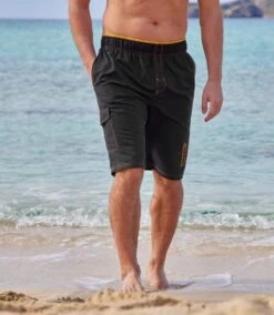 Men's Black Swim Shorts - Elasticated Waist -Featured Men'S Clothing Stores 95a403920667c7460ce8e0812eb2a2cf