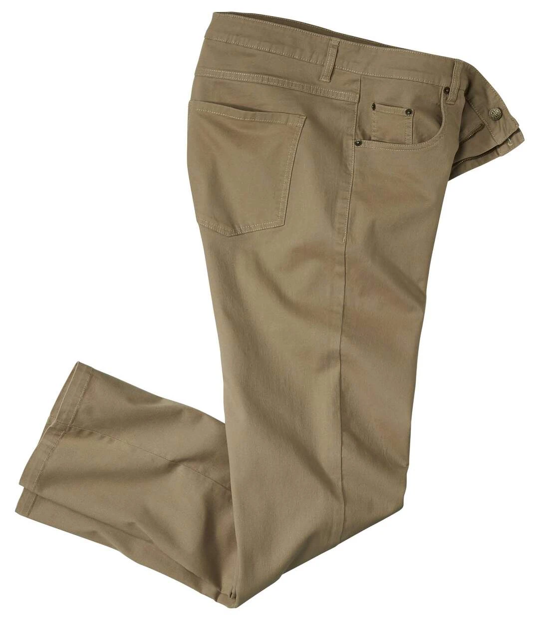Men's Regular Stretch Twill Pants - Beige 3 Men's Regular Stretch Twill Pants - Beige