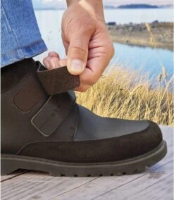 Men's Brown Sherpa-Lined Ankle Boots -Featured Men'S Clothing Stores 9944aa9be073f28de48c08bdd402699a