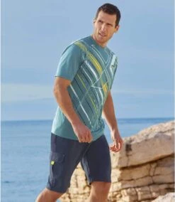 Men's Navy Microfibre Cargo Shorts -Featured Men'S Clothing Stores 998825daa55304f2869f17873d420f91