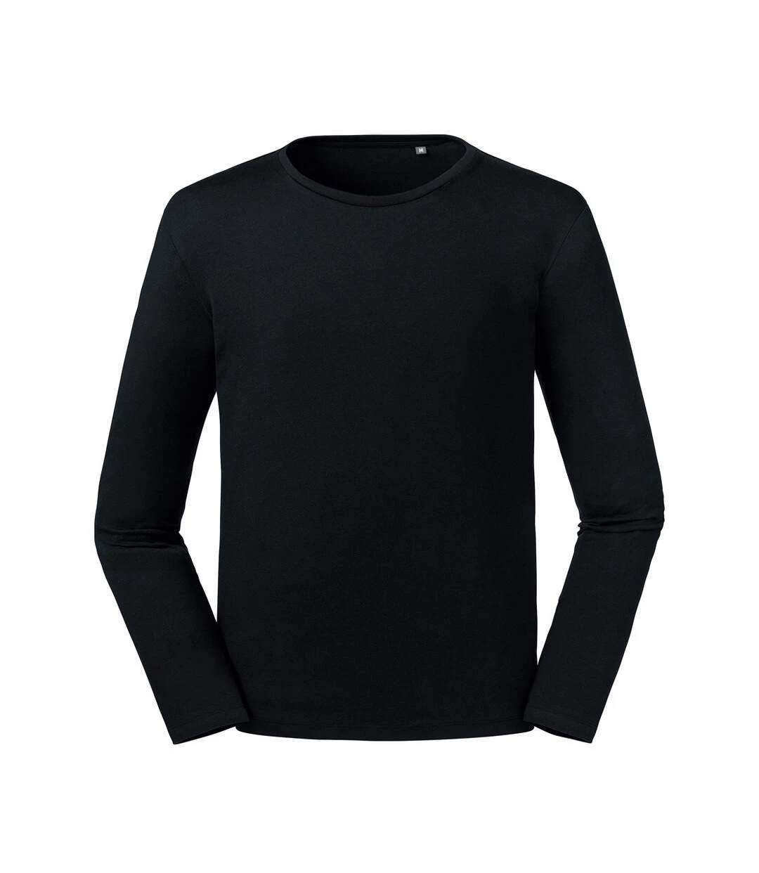 Russell Mens Pure Organic Long Sleeve T-Shirt (Black) 3 Russell Mens Pure Organic Long Sleeve T-Shirt (Black)