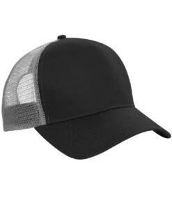 Beechfield Mens Half Mesh Trucker Cap/Headwear (Pack Of 2) (Black/ Light Grey)