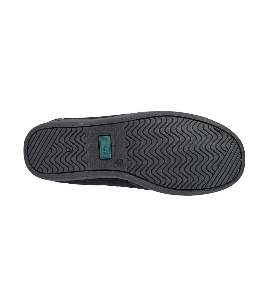 Sleepers Mens Wilson Velour Slippers (Black) 4 Sleepers Mens Wilson Velour Slippers (Black) - Image 2