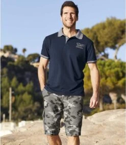 Men's Grey Camouflage Cargo Shorts