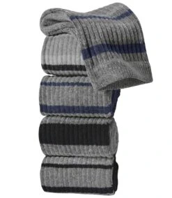 Pack Of 5 Pairs Of Men's Sports Socks - 3 Grey Black Blue