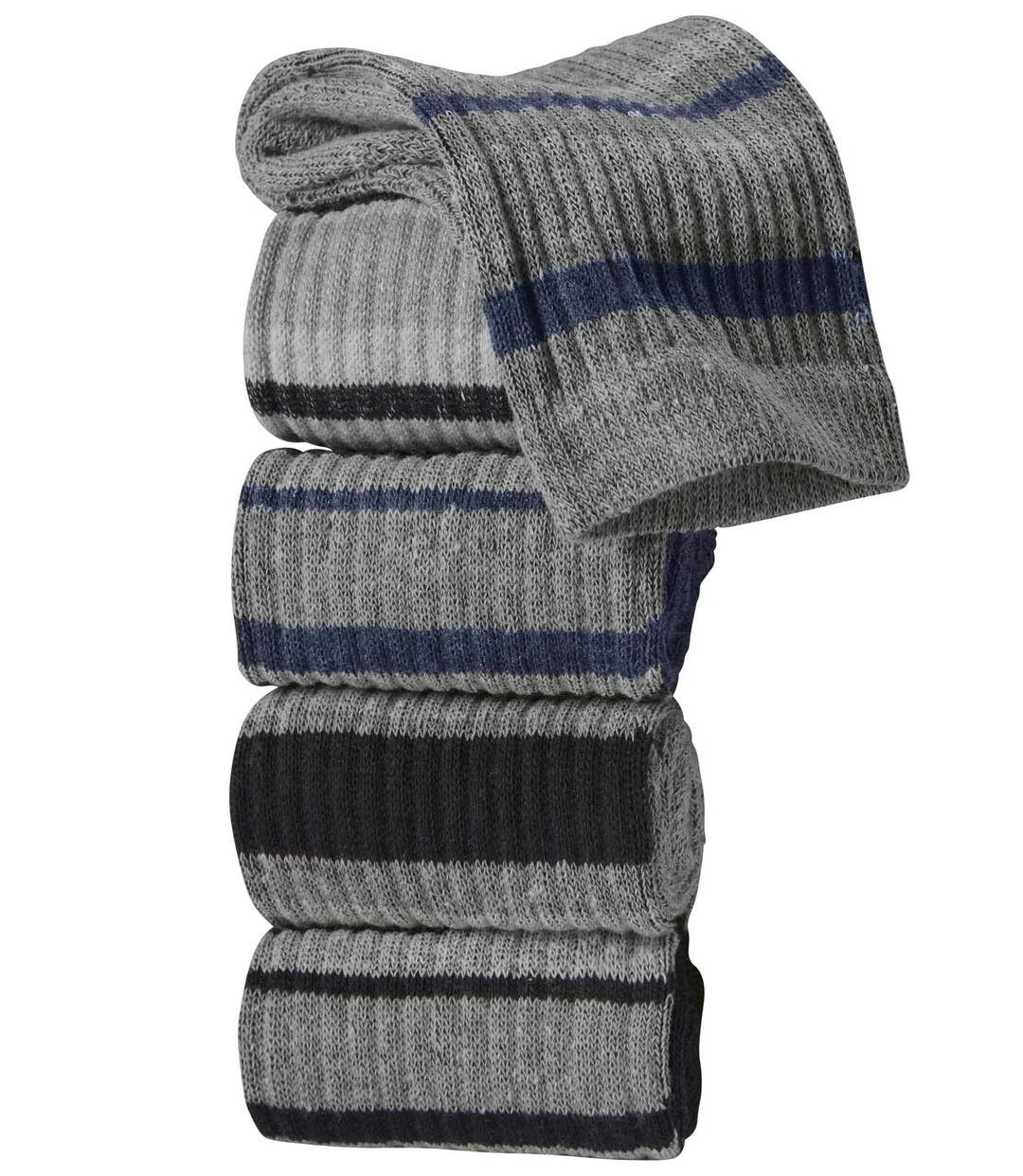Pack Of 5 Pairs Of Men's Sports Socks - 3 Grey Black Blue 3 Pack Of 5 Pairs Of Men's Sports Socks - 3 Grey Black Blue