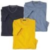 Pack Of 3 Men's V-Neck T-Shirts - Navy Blue Yellow 2 Pack Of 3 Men's V-Neck T-Shirts - Navy Blue Yellow -Featured Men'S Clothing Stores 9c5d0196a92e4a38ef9c5f62e6feeff3