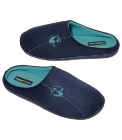 Men's Faux-Suede Slippers - Navy Blue