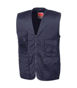 Result Mens Safari Wasitcoat Jacket (Midnight Navy)
