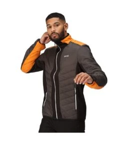 Regatta Mens Halton VII Contrast Panel Baffled Padded Jacket (Ash/Orange Pepper) -Featured Men'S Clothing Stores A19849F25AA8E3113BFC3A38FDE46C64517E198732C3B7ABB7FAD94EA1F5F252