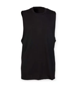 Skinnifit Mens High Neck Slash Armhole Vest (Black)