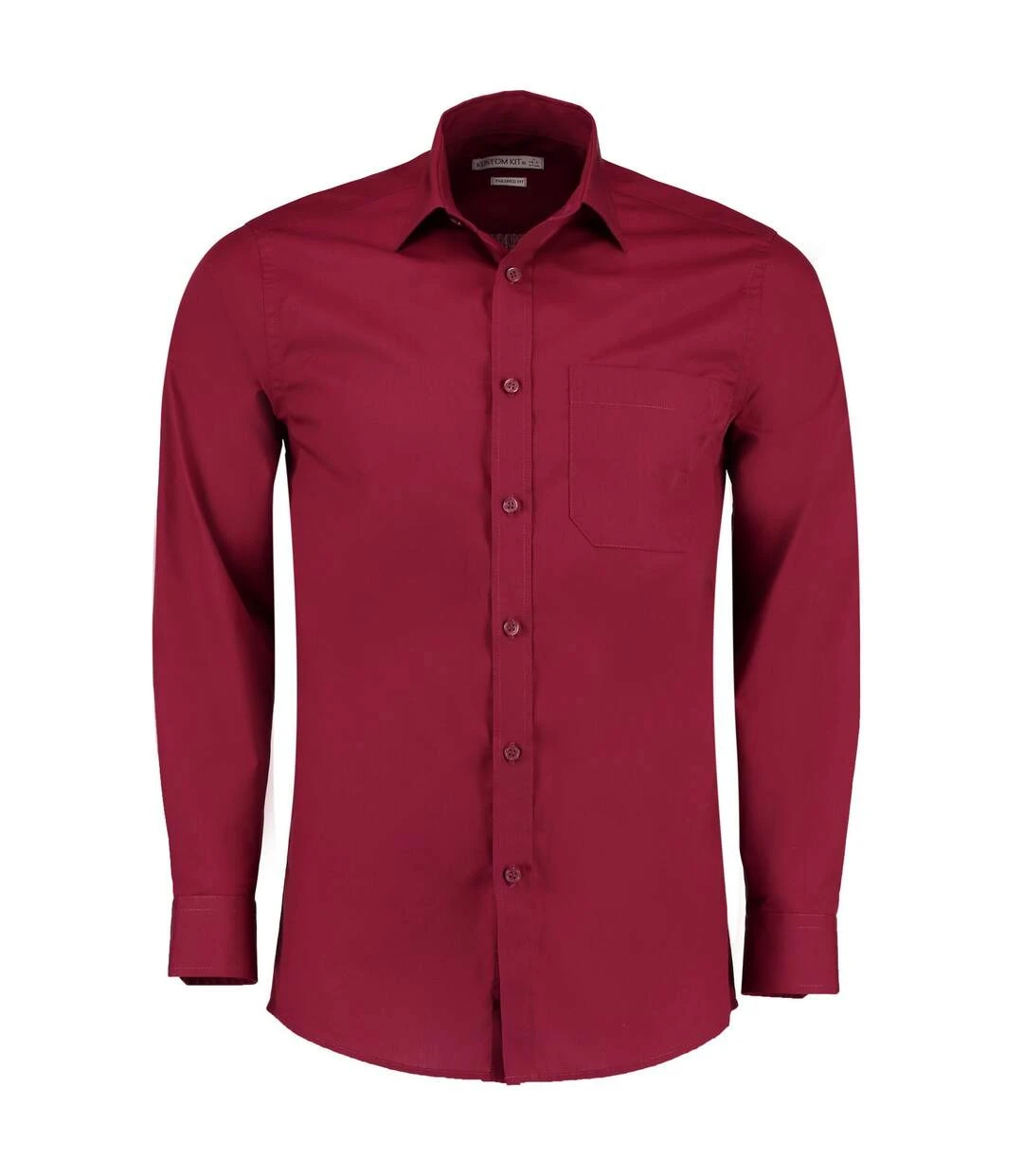 Kustom Kit Mens Poplin Tailored Long-Sleeved Formal Shirt (Claret Red) 3 Kustom Kit Mens Poplin Tailored Long-Sleeved Formal Shirt (Claret Red)