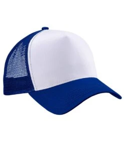 Beechfield Mens Half Mesh Trucker Cap/Headwear (Pack Of 2) (Bright Royal/White)