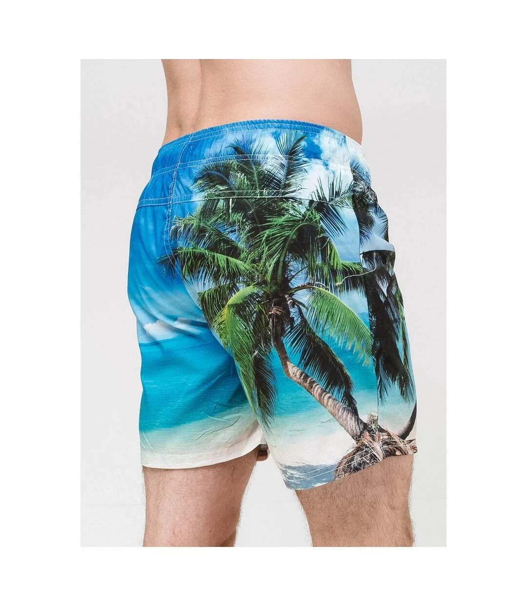 Crosshatch Mens Shelford Tropical Island Swim Shorts (Blue) 4 Crosshatch Mens Shelford Tropical Island Swim Shorts (Blue) - Image 2