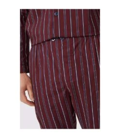 Debenhams Mens Striped Poplin Pajama Set (Burgundy) -Featured Men'S Clothing Stores AD45A10D65694E2E4A07E4004BE06CC8C43DCA78652FE6AE74F4EC89337DAF88