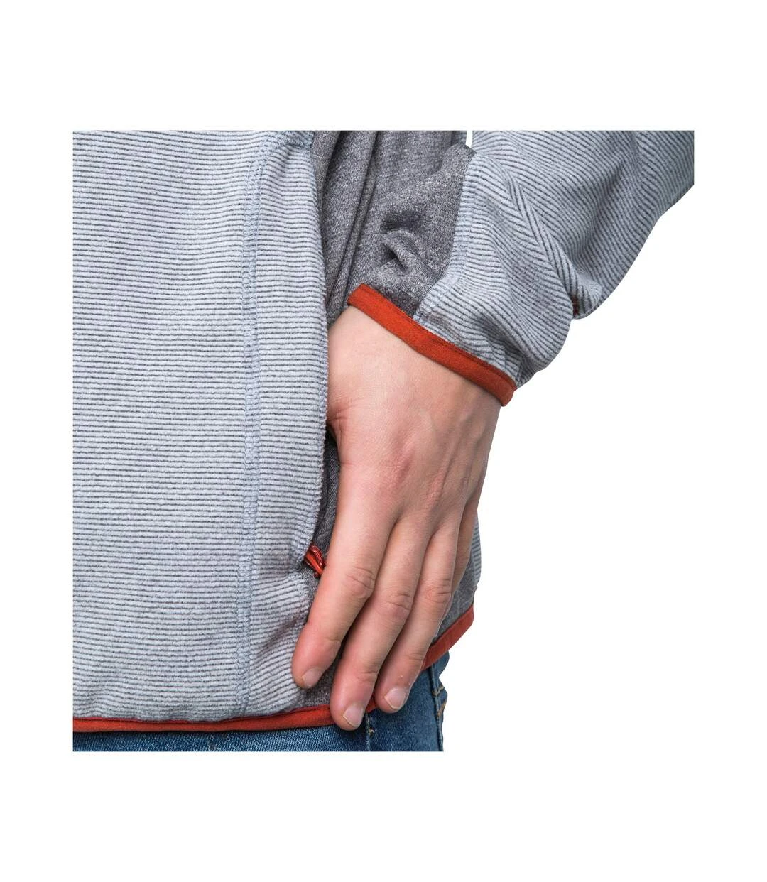 Trespass Mens Mirth Fleece Jacket (Carbon Stripe) 6 Trespass Mens Mirth Fleece Jacket (Carbon Stripe) - Image 4