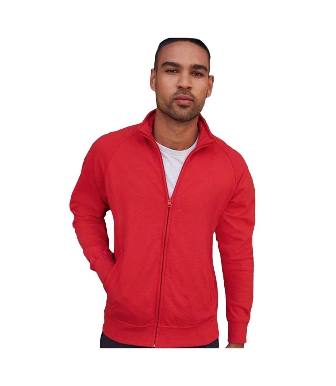 Fruit Of The Loom Mens Lightweight Full Zip Sweatshirt Jacket (Red) 5 Fruit Of The Loom Mens Lightweight Full Zip Sweatshirt Jacket (Red) - Image 3