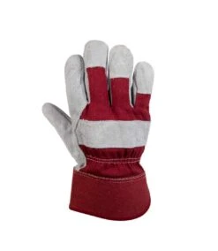 Glenwear Unisex Adults Heavy Duty Leather Gloves (Red/White) (XL)