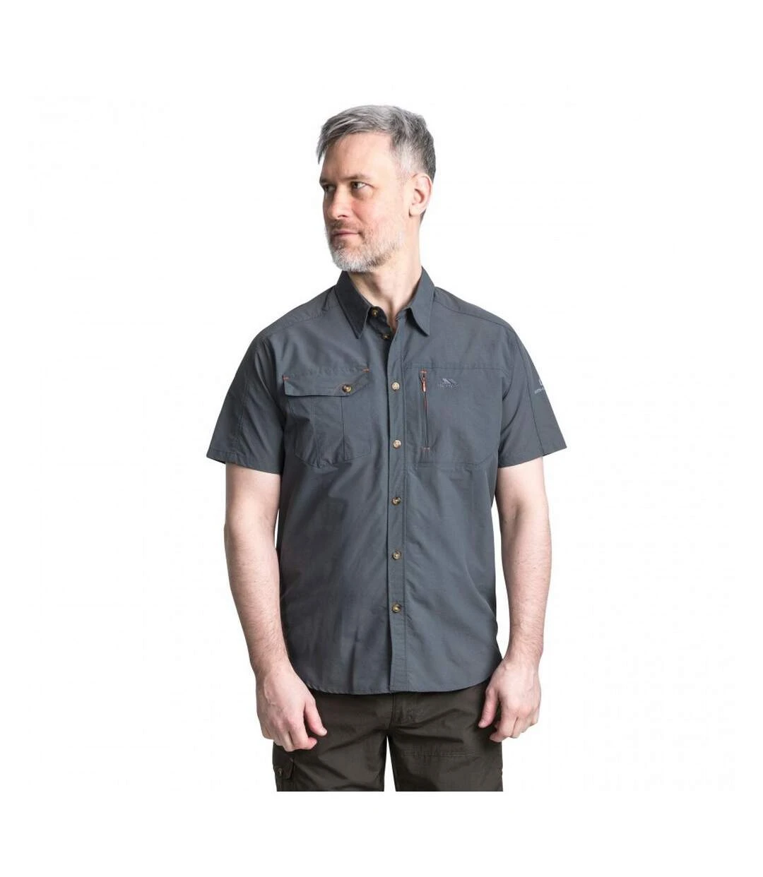 Trespass Mens Lowrel Short Sleeve Travel Shirt (Carbon) 5 Trespass Mens Lowrel Short Sleeve Travel Shirt (Carbon) - Image 3