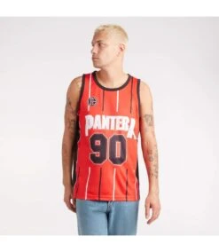 Amplified Mens Cowboys From Hell Pantera Basketball Jersey (Red)