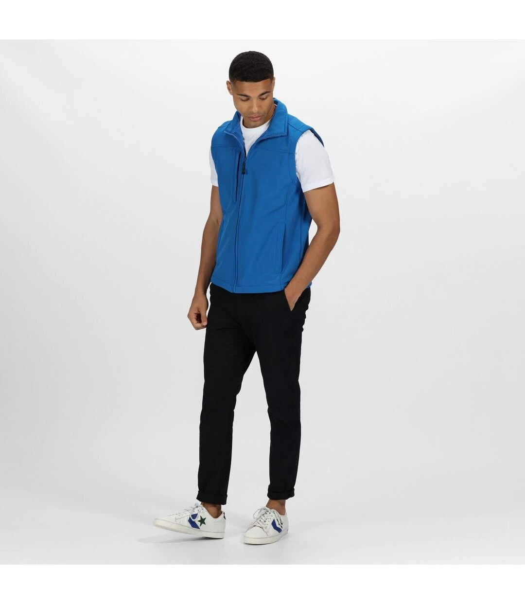 Regatta Mens Flux Softshell Bodywarmer / Water Repellent Sleeveless Jacket (Oxford Blue) 5 Regatta Mens Flux Softshell Bodywarmer / Water Repellent Sleeveless Jacket (Oxford Blue) - Image 3