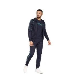 Crosshatch Mens Kraftworks Tracksuit (Navy/Green)